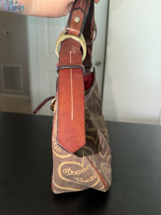 Dooney Bourke Tan Brown DB Signature Canvas Combination  Dooney & Bourke Brown Signature Canvas Shoulder Bag